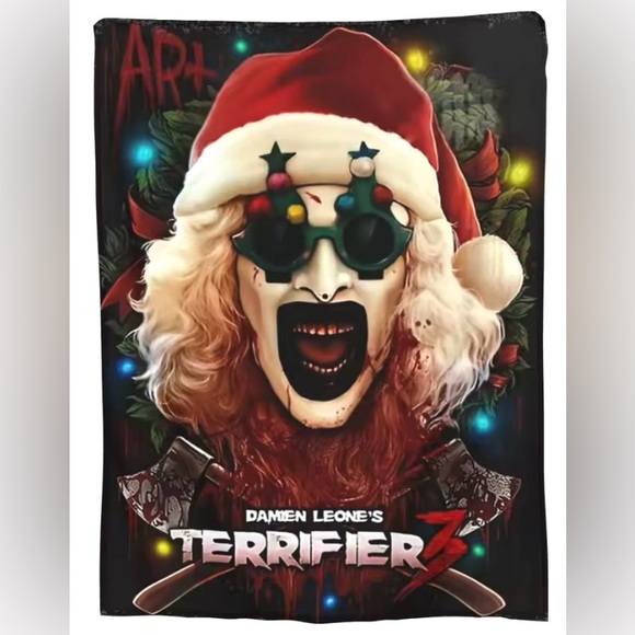 COPY - COPY - Terrifier 3 Christmas Blanket Velvet Spring/Autumn Halloween Clow…